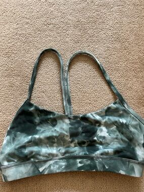 lululemon athletica green tie-dye slim-strap sports bralette